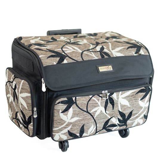 Everything Mary Black &#x26; White Tapestry Rolling Tote